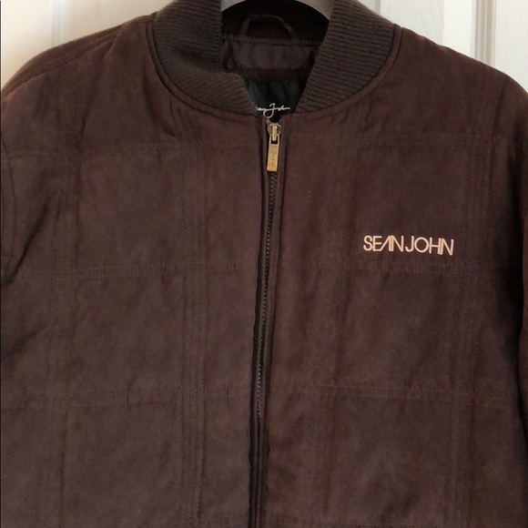 Mens Sean John Brown Bomber Jacket 